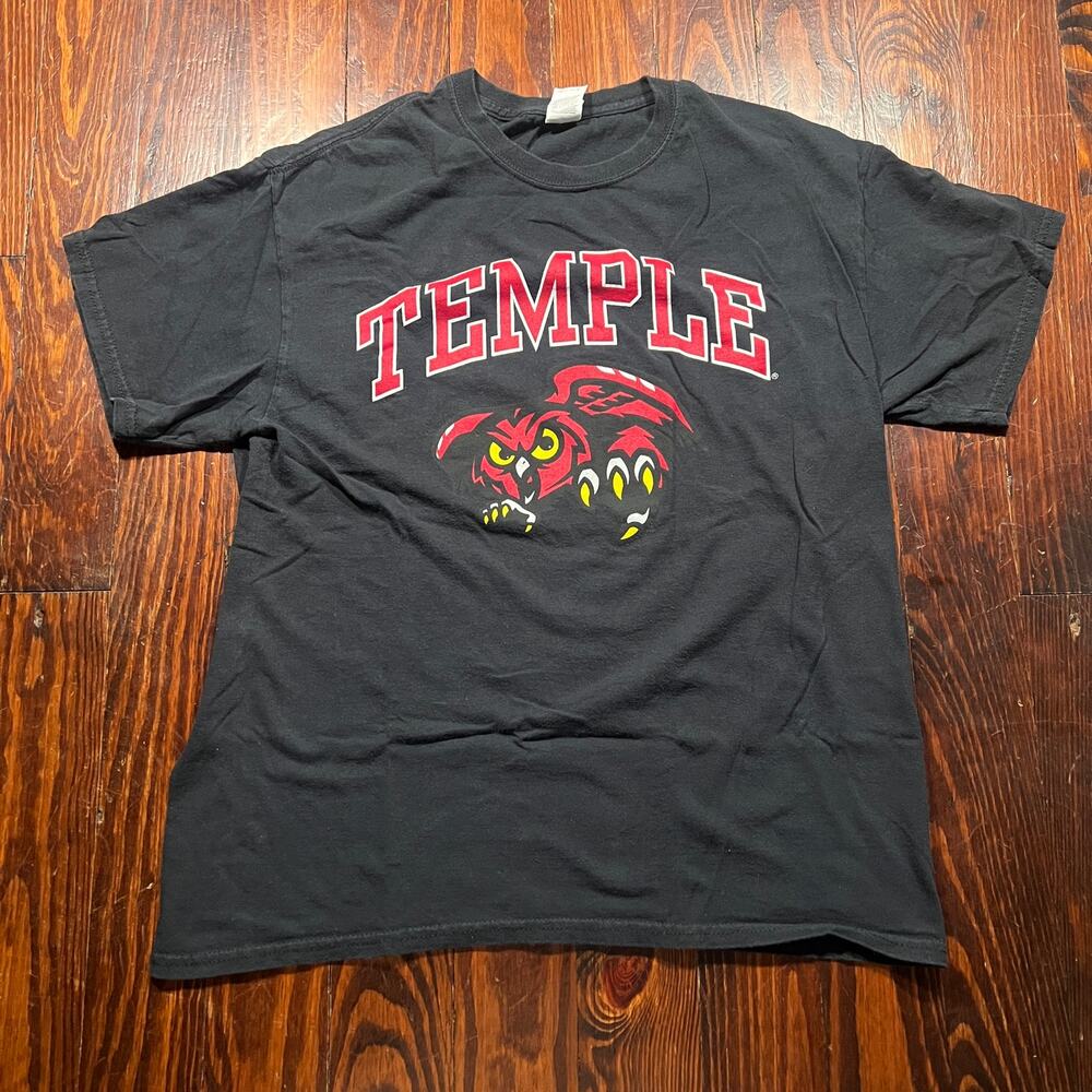 Gildan L College Temple Owls Tee Black Regular